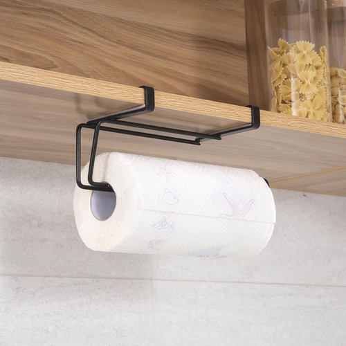 Black towel holder under - .,