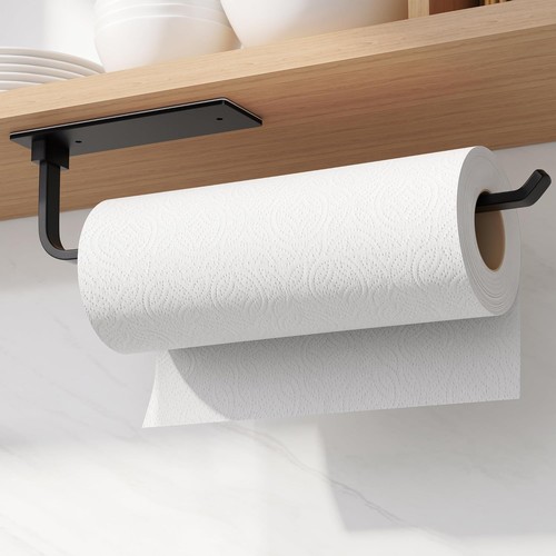 Black kitchen roll - black, holder